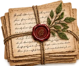 A bundle of letters sealed with red wax